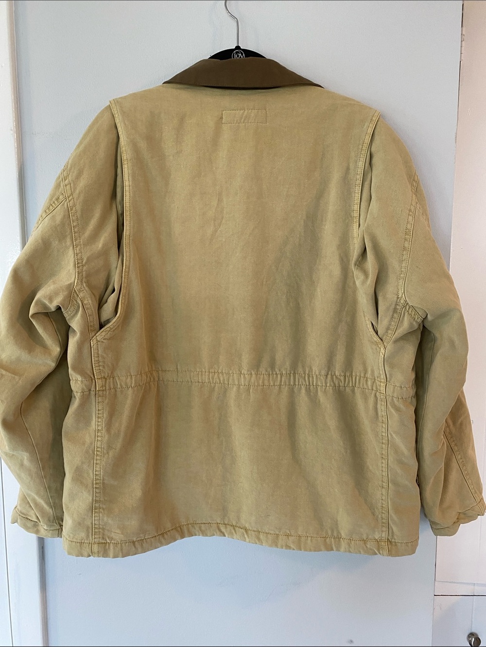 Blank NYC Beige Utility Jacket with Brown Collar with drawstring waist - Picture 4 of 11